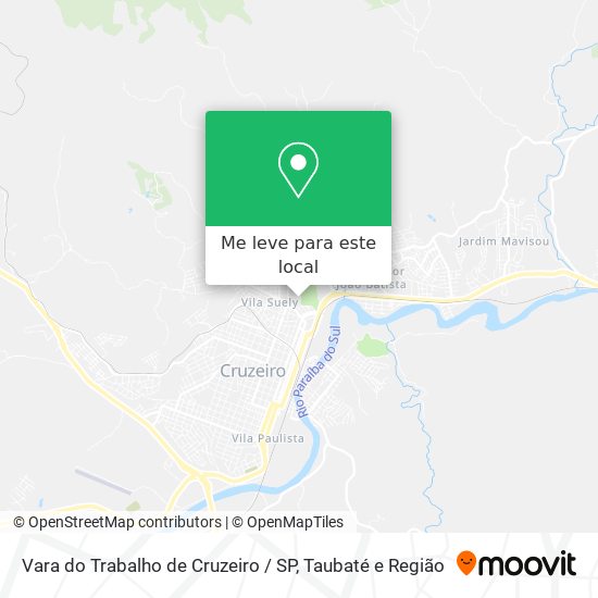 Vara do Trabalho de Cruzeiro / SP mapa