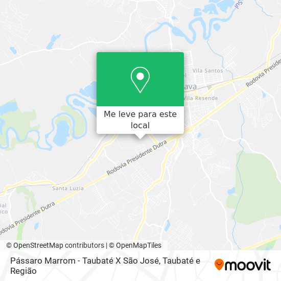 Pássaro Marrom - Taubaté X São José mapa