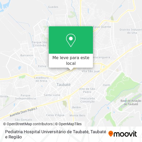 Pediatria Hospital Universitário de Taubaté mapa