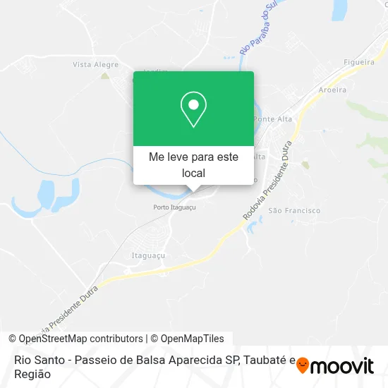 Rio Santo - Passeio de Balsa Aparecida SP mapa