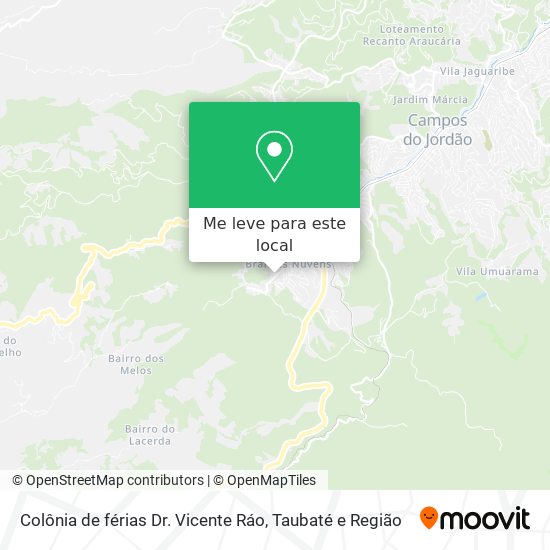 Colônia de férias Dr. Vicente Ráo mapa