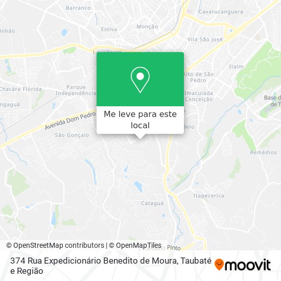 374 Rua Expedicionário Benedito de Moura mapa