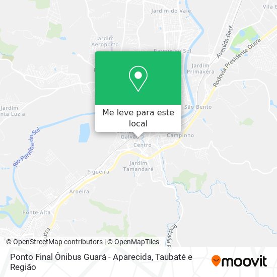 Ponto Final Ônibus Guará - Aparecida mapa