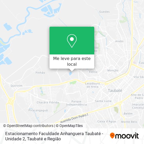 Estacionamento Faculdade Anhanguera Taubaté - Unidade 2 mapa
