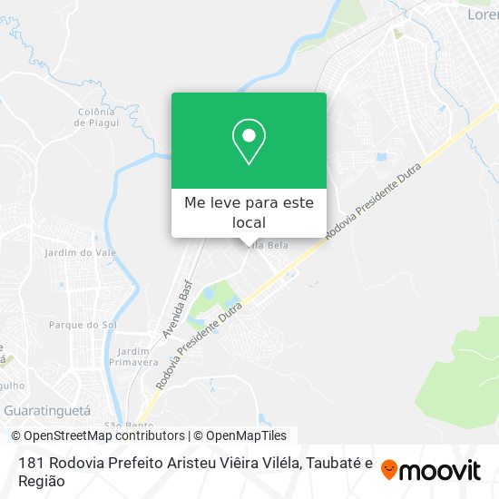 181 Rodovia Prefeito Aristeu Viêira Viléla mapa