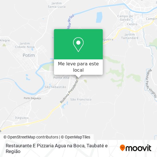 Restaurante E Pizzaria Agua na Boca mapa