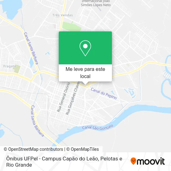 Ônibus UFPel - Campus Capão do Leão mapa