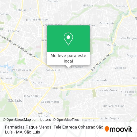 Farmácias Pague Menos: Tele Entrega Cohatrac São Luís - MA mapa