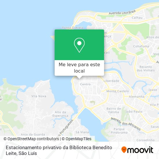 Estacionamento privativo da Biblioteca Benedito Leite mapa