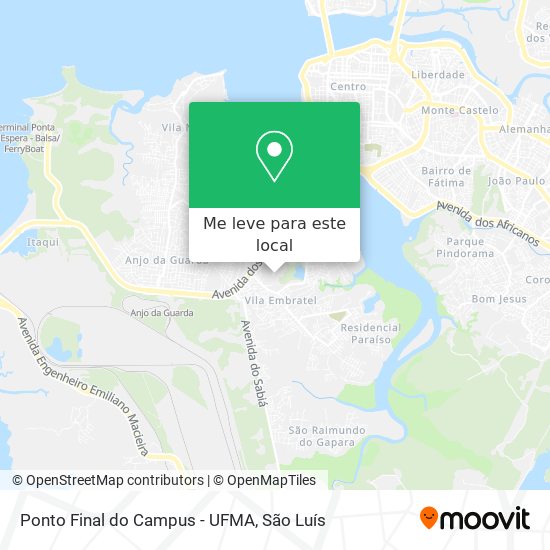 Ponto Final do Campus - UFMA mapa