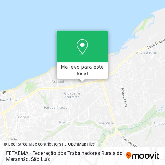 FETAEMA - Federação dos Trabalhadores Rurais do Maranhão mapa