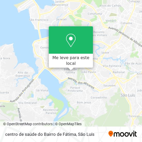 centro de saúde do Bairro de Fátima mapa