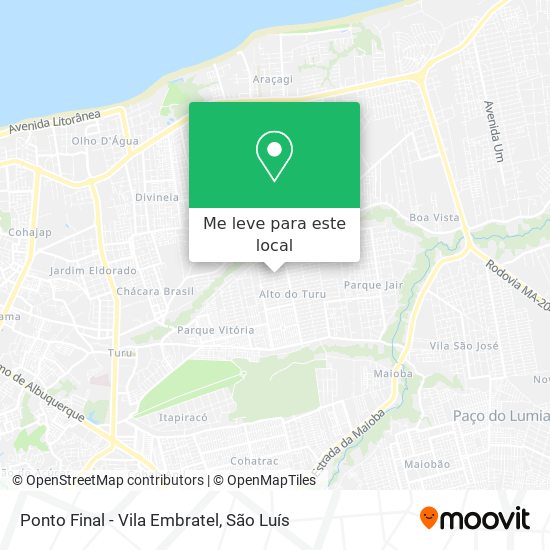 Ponto Final - Vila Embratel mapa