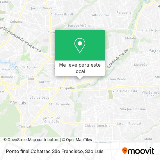 Ponto final Cohatrac São Francisco mapa