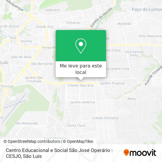 Centro Educacional e Social São José Operário - CESJO mapa