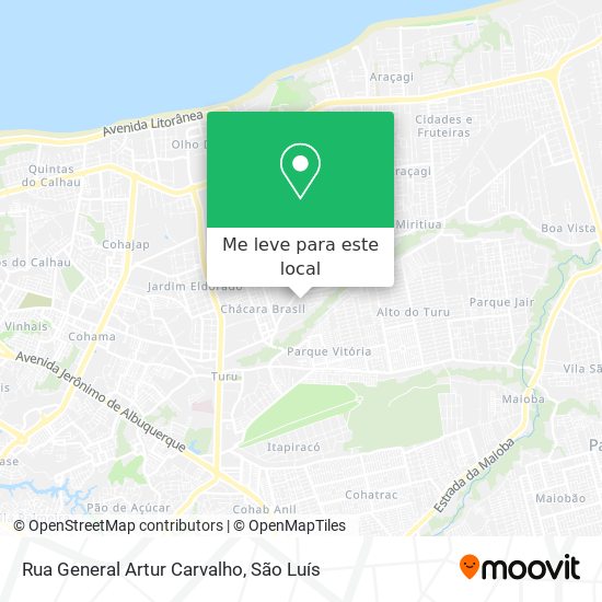 Rua General Artur Carvalho mapa