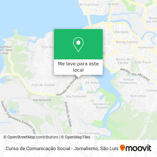 Curso de Comunicação Social - Jornalismo mapa