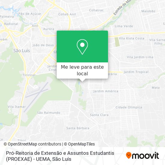 Pró-Reitoria de Extensão e Assuntos Estudantis (PROEXAE)  - UEMA mapa