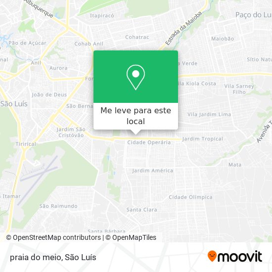 praia do meio mapa