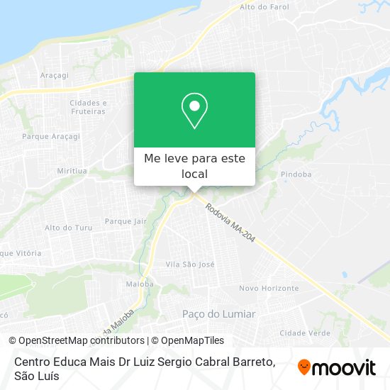 Centro Educa Mais Dr Luiz Sergio Cabral Barreto mapa