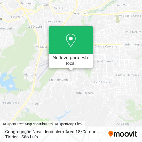 Congregação Nova Jerusalém-Área 18 / Campo Tirirical mapa