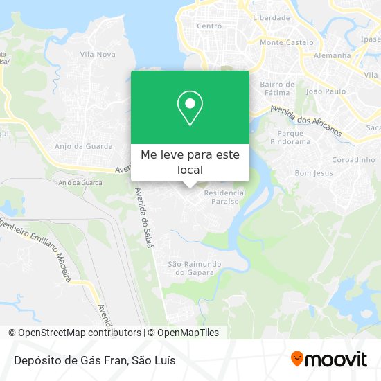 Depósito de Gás Fran mapa