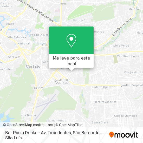 Bar Paula Drinks - Av. Tirandentes, São Bernardo. mapa