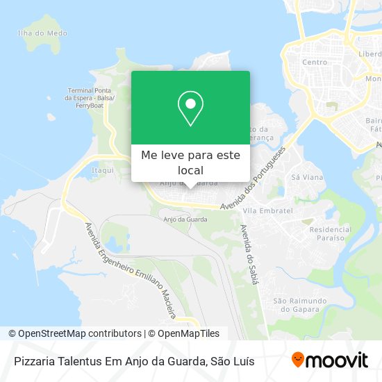 Pizzaria Talentus Em Anjo da Guarda mapa