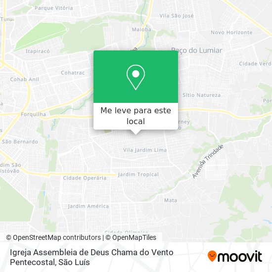 Igreja Assembleia de Deus Chama do Vento Pentecostal mapa