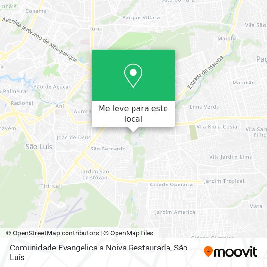 Comunidade Evangélica a Noiva Restaurada mapa