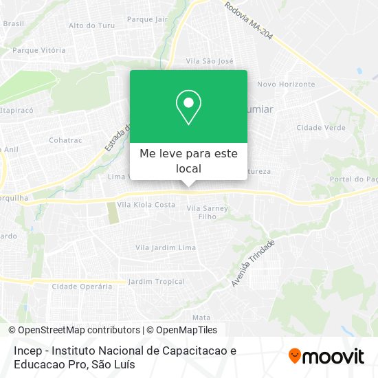 Incep - Instituto Nacional de Capacitacao e Educacao Pro mapa