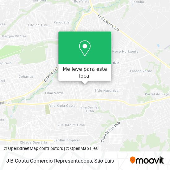 J B Costa Comercio Representacoes mapa