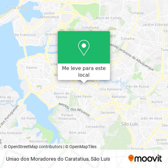 Uniao dos Moradores do Caratatiua mapa