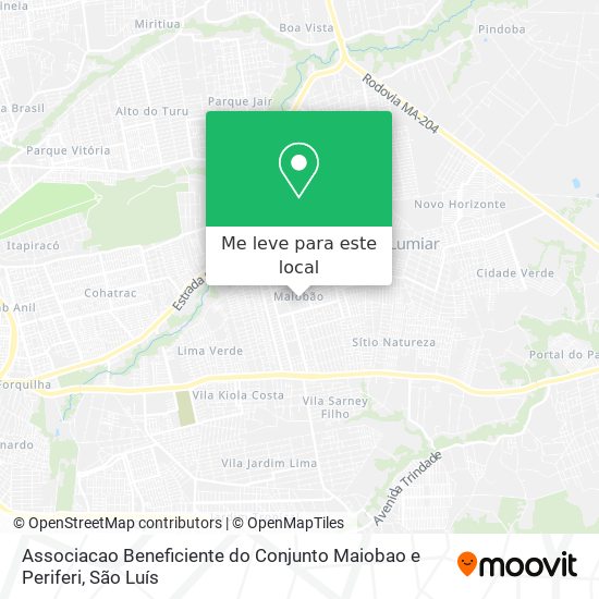 Associacao Beneficiente do Conjunto Maiobao e Periferi mapa