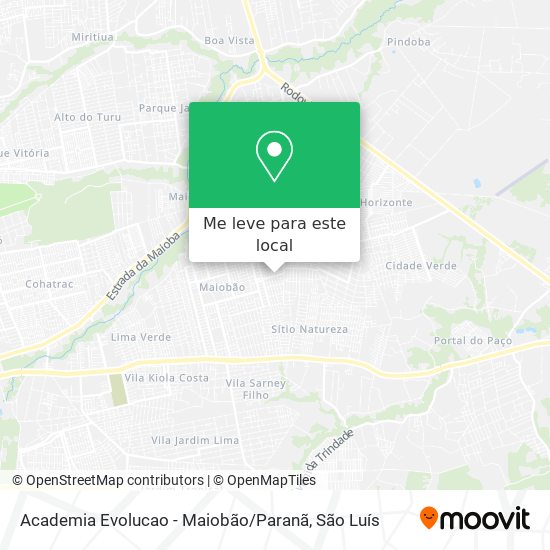 Academia Evolucao - Maiobão / Paranã mapa