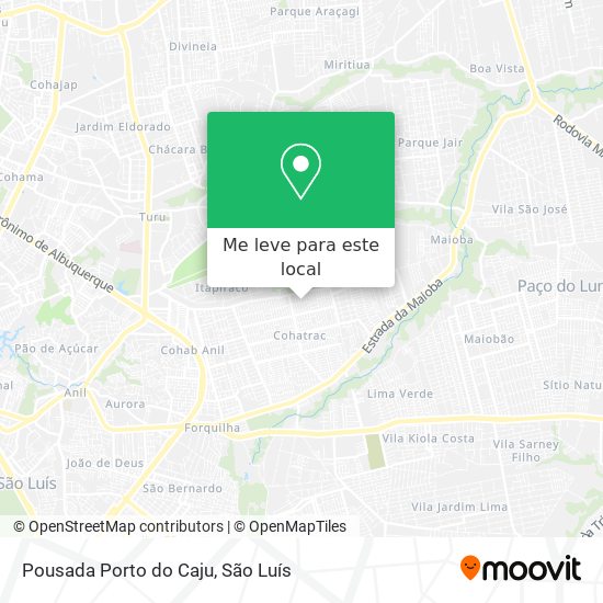 Pousada Porto do Caju mapa
