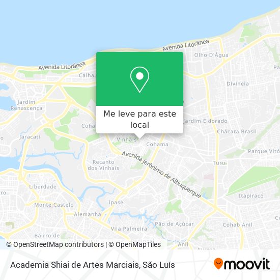 Academia Shiai de Artes Marciais mapa