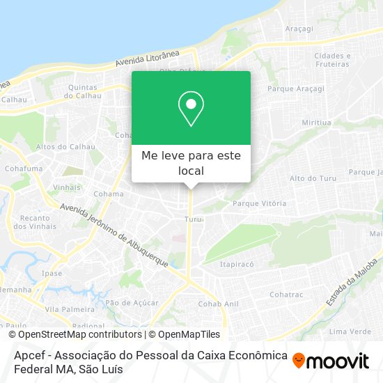 Apcef - Associação do Pessoal da Caixa Econômica Federal MA mapa