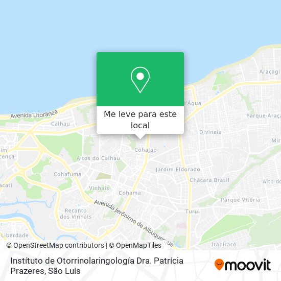 Instítuto de Otorrinolaringología Dra. Patrícia Prazeres mapa