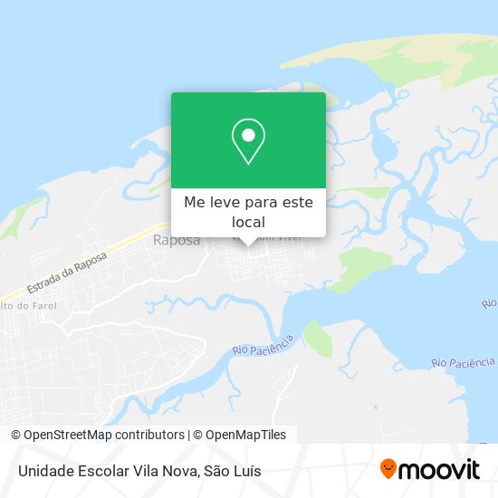 Unidade Escolar Vila Nova mapa