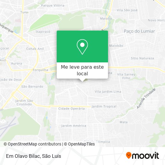 Em Olavo Bilac mapa