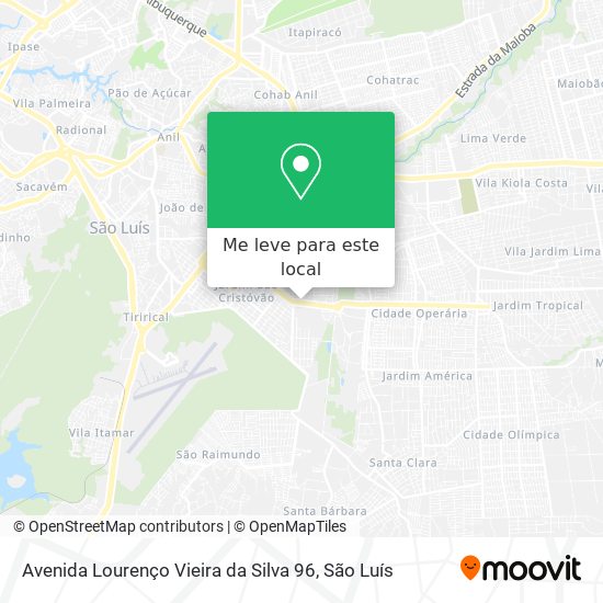 Avenida Lourenço Vieira da Silva 96 mapa