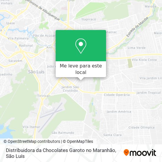 Distribuidora da Chocolates Garoto no Maranhão mapa