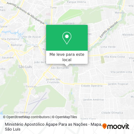 Ministério Apostólico Ágape Para as Nações - Mapa mapa