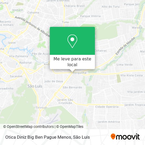 Otica Diniz Big Ben Pague Menos mapa