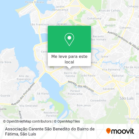 Associação Carente São Benedito do Bairro de Fátima mapa