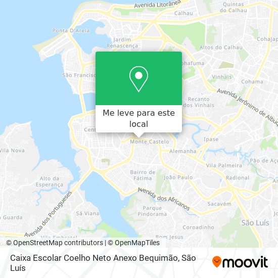 Caixa Escolar Coelho Neto Anexo Bequimão mapa