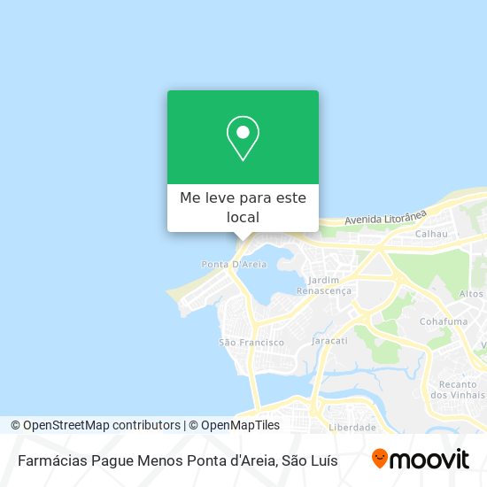 Farmácias Pague Menos Ponta d'Areia mapa