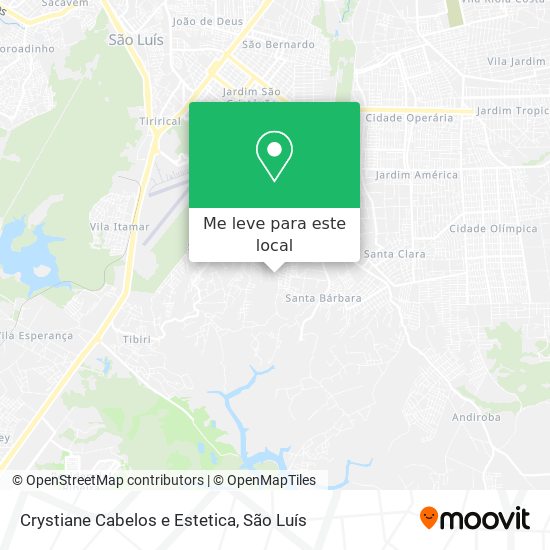 Crystiane Cabelos e Estetica mapa