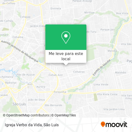 Igreja Verbo da Vida mapa